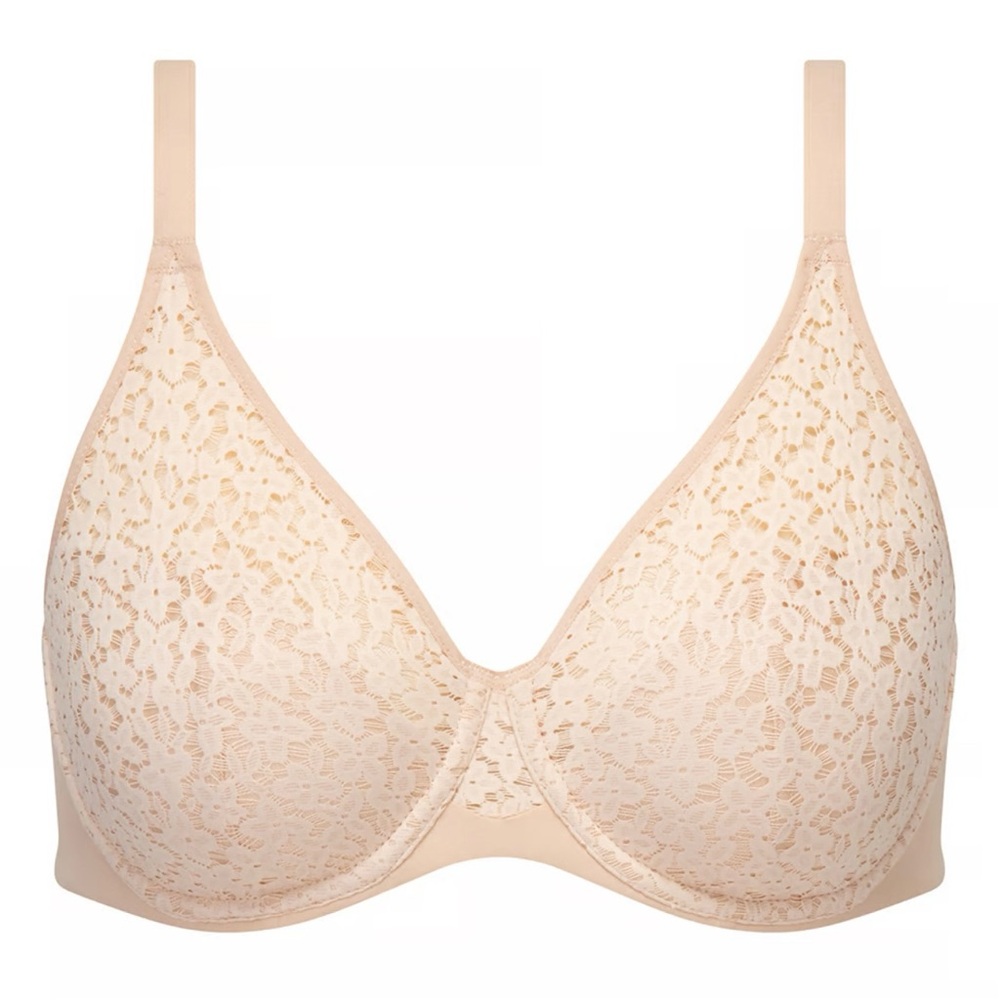 Chantelle Norah Comfort Underwire Bra Nude Blush Size 40DDD 40F Lace Support Bra